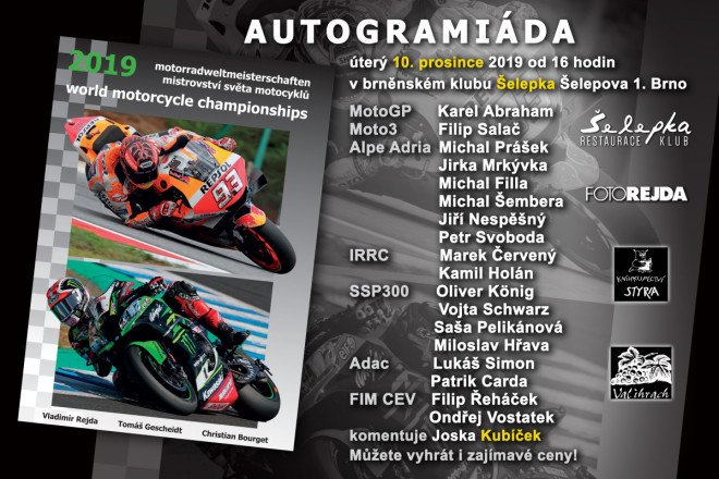 Autogramiáda a křest knihy MS motocyklů 2019